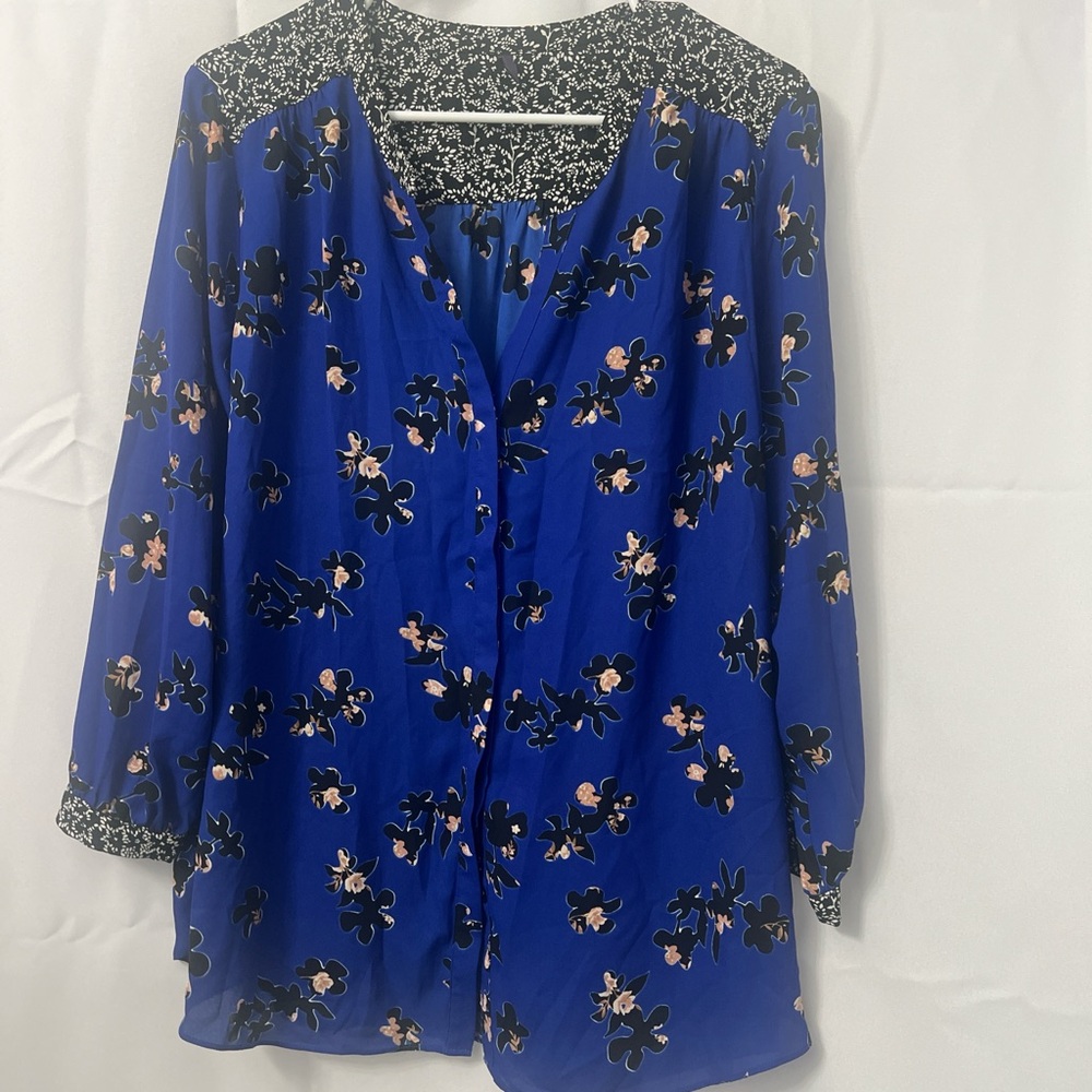 Floral Blue Women's Top
